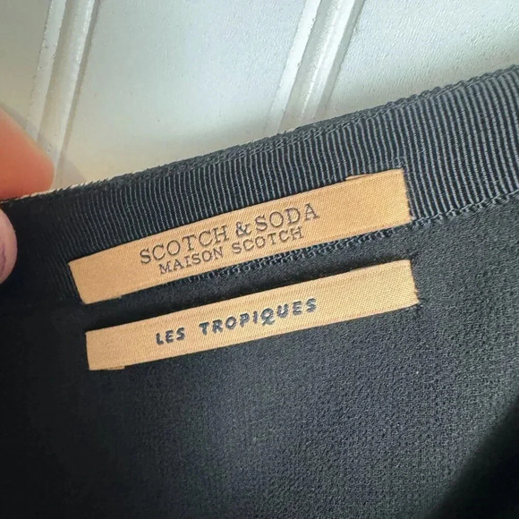 Scotch & Soda Black Tropical Print A-Line Skirt Size Small Asymmetrical P48 - Picture 6 of 8